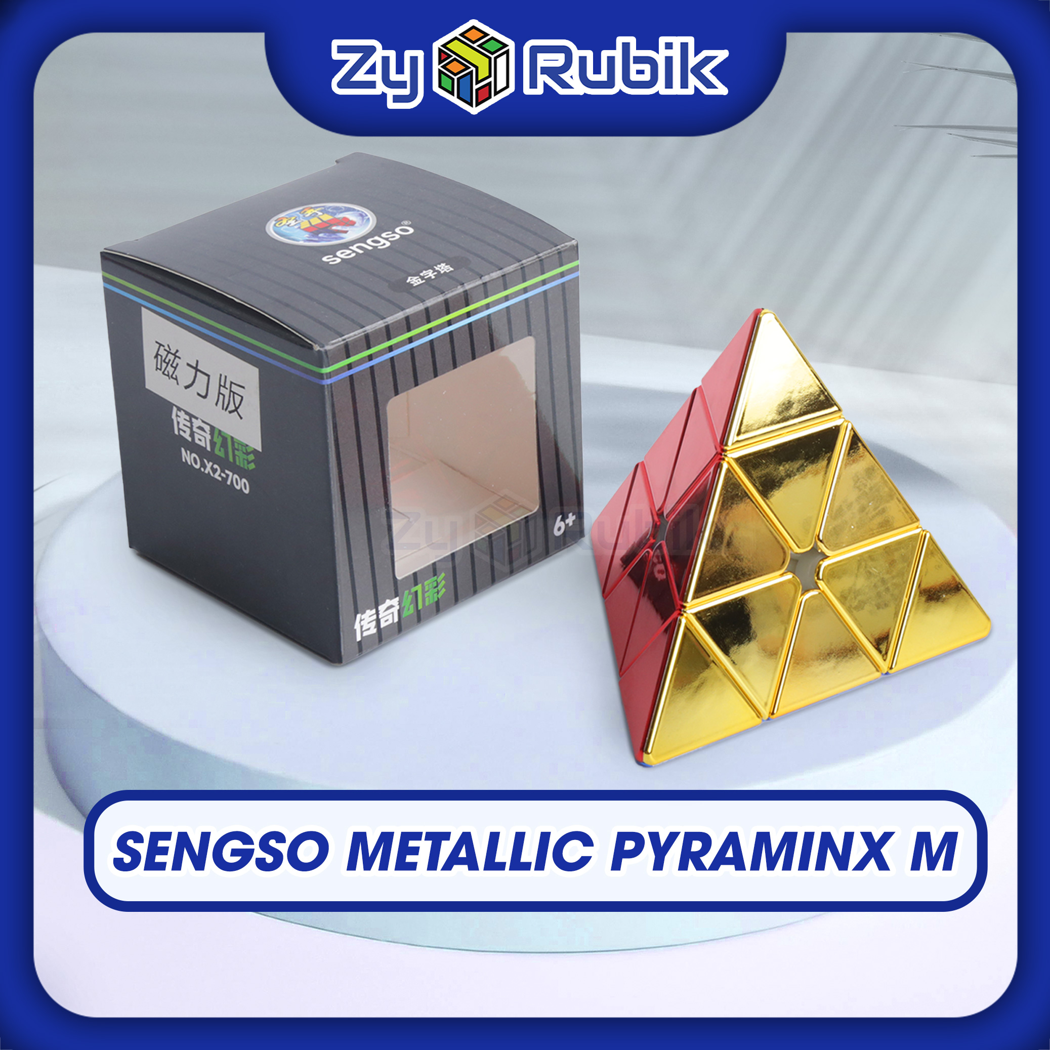 Selgso deciminx metallic magnetic stickerless-Rubic triangle Cubo-zyo Rubik's Cube