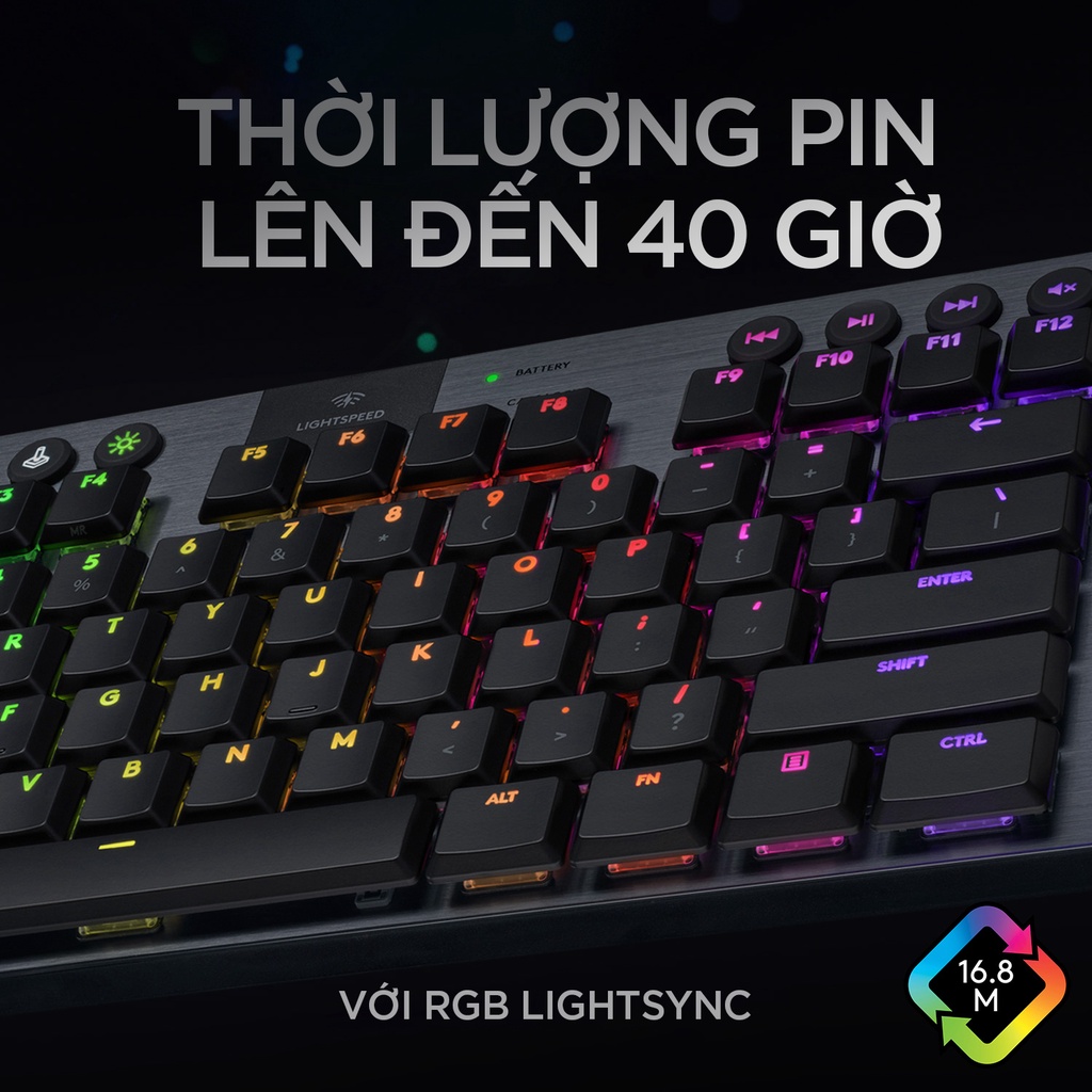 Bàn Phím Không Dây Logitech G913 TKL Lightspeed Wireless RGB