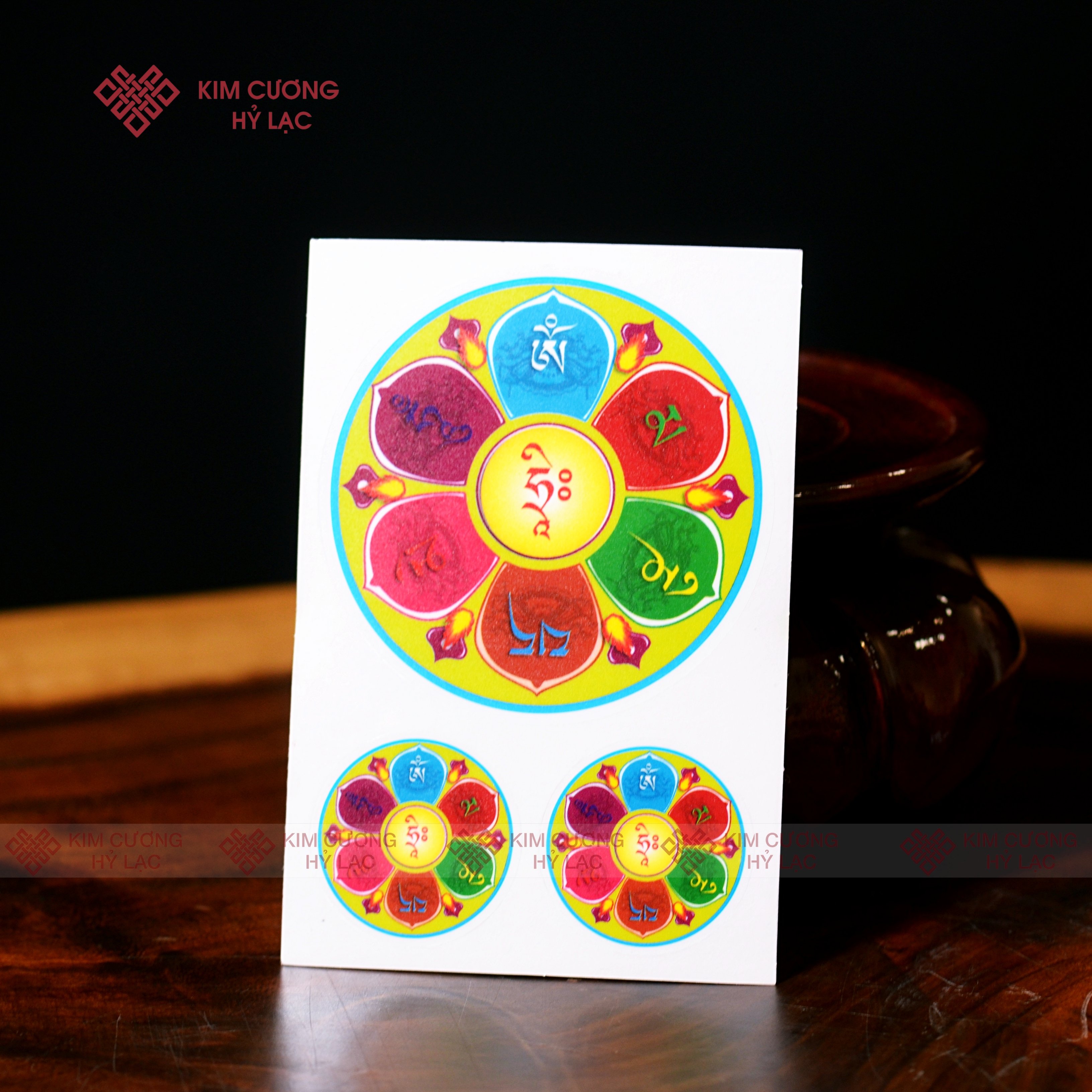 Miếng dán tâm Om , Tara xanh mật tông [Kim Cương Hỷ Lạc]