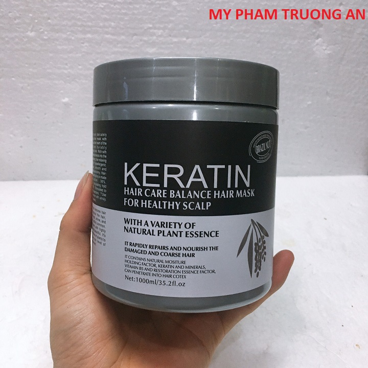 Kem hấp ủ tóc keratin 1000ml - keratin bùn nâu