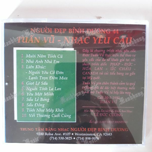 Bộ 4 cd Tuấn Vũ 1 Mitsubushi phono