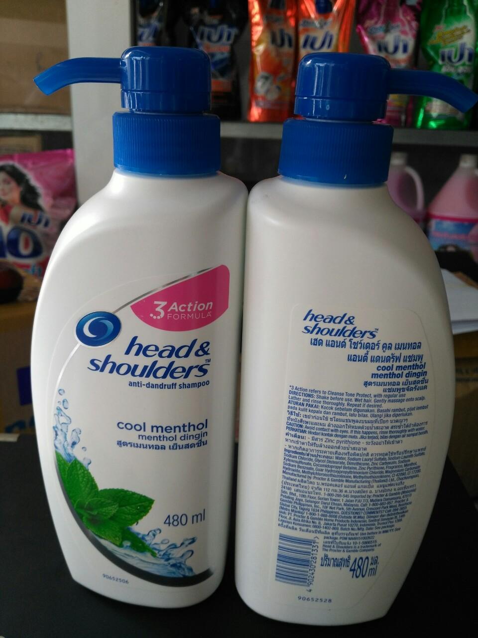 2 Chai Dầu Gội Head Shoulders 480ml Thái Lan