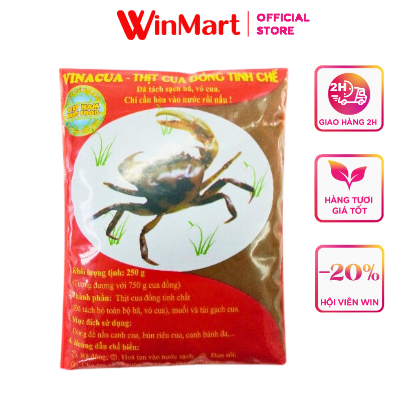 [Siêu thị WinMart] - VINACUA Thịt cua đồng tinh chế gói 250g