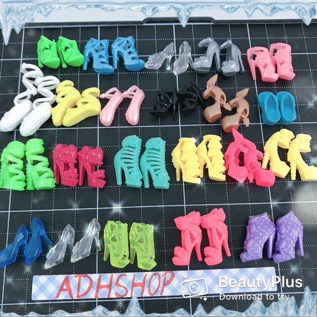 Set 10 đôi giày búp bê barbie 30cm ngẫu nhiên