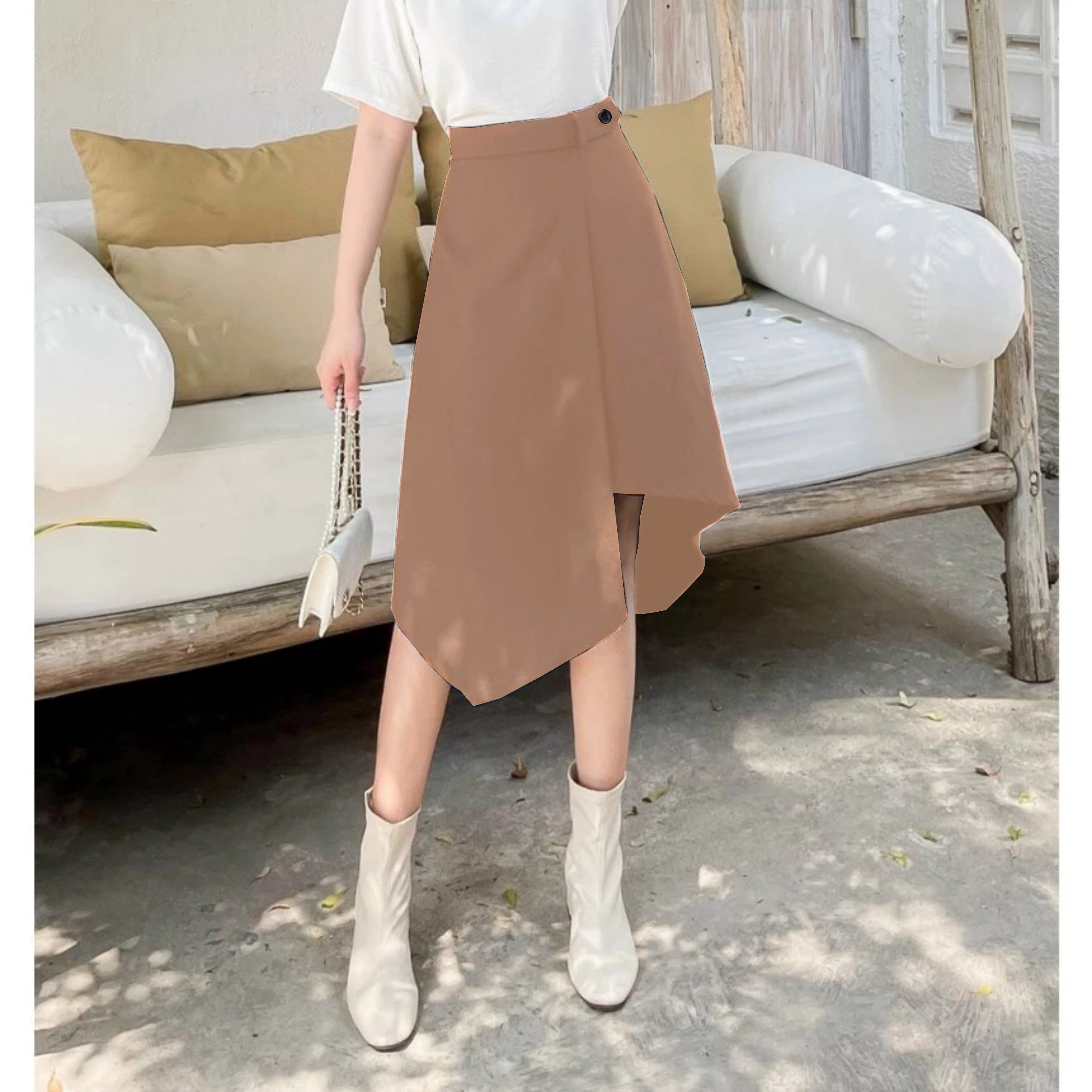 CHÂN VÁY XÉO LỆCH TÀ ĐẮP XÉO