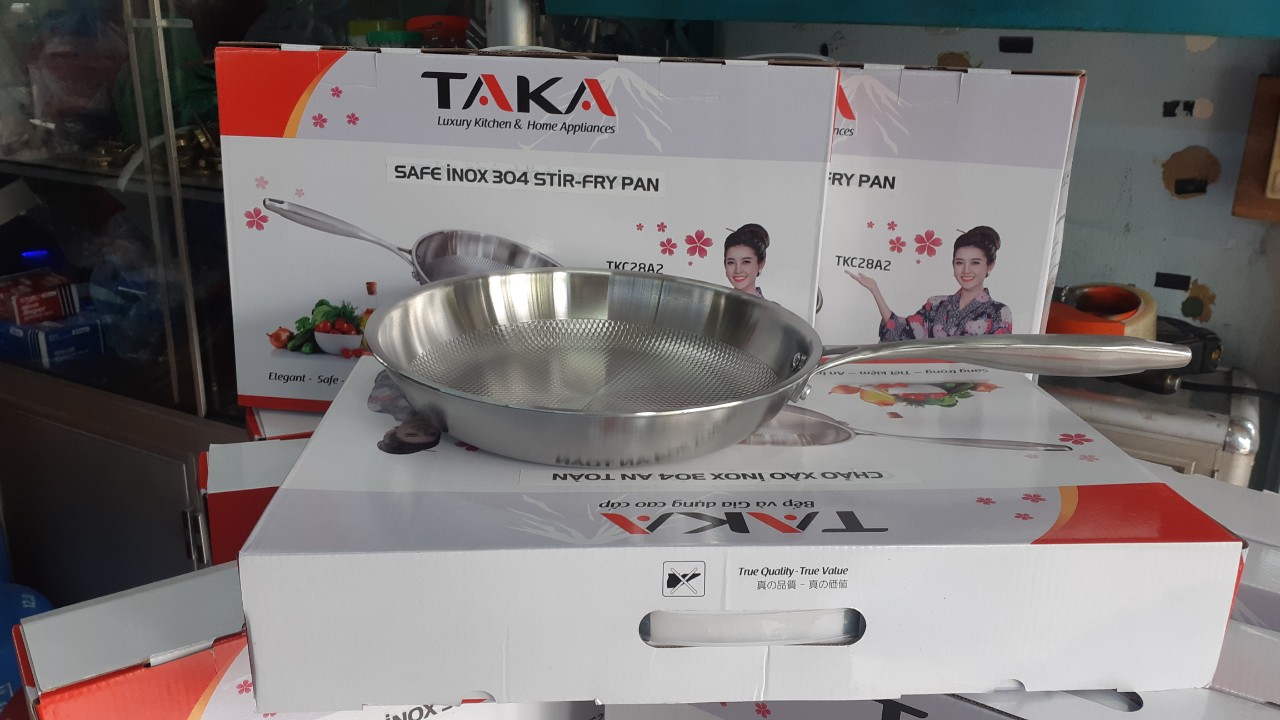 CHẢO XÀO INOX TAKA TKC28A2