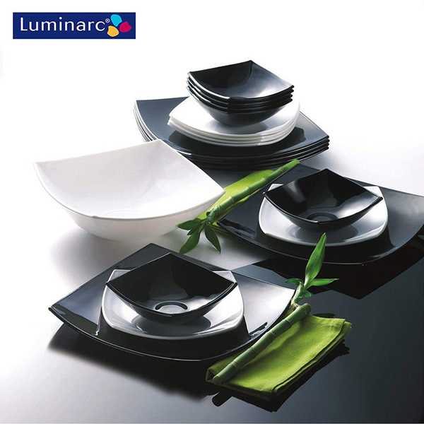 Đĩa thủy tinh Luminarc Quadrato Noir 19cm-D7200