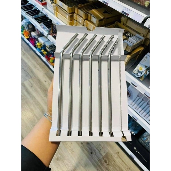 Set 6 ống hút inox WMF kèm chổi cọ rửa
