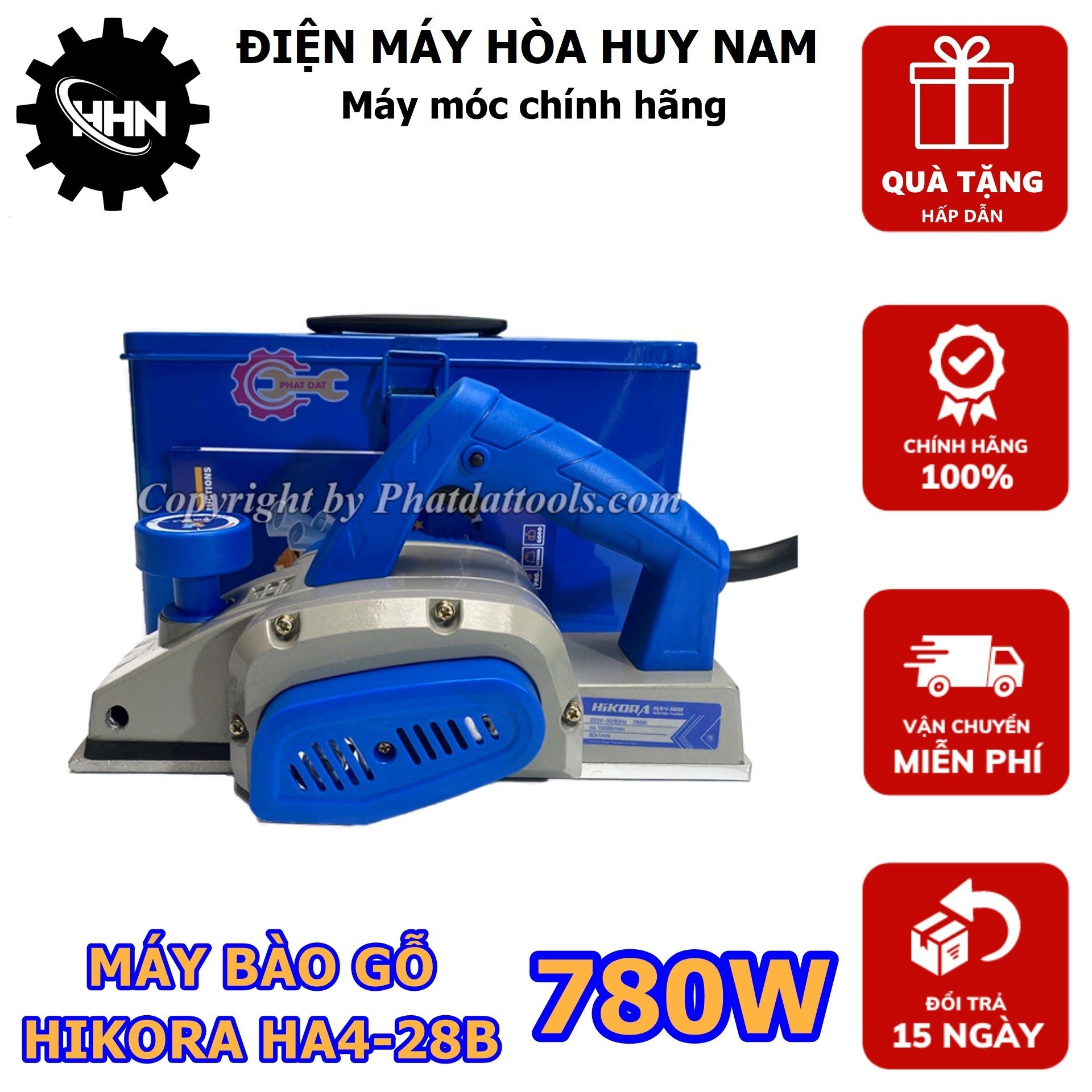 Máy bào gỗ hikora ha4-28b - hàng chính hãng - khung vỏ máy bằng nhôm đúc bao khỏe, bao bền - hàng chính hãng - bảo hành toàn quốc