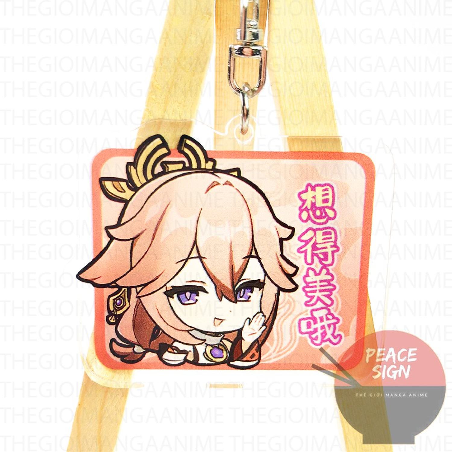 Móc khóa genshin impact ver chữ nhật anime chibi xinh xắn dễ thương