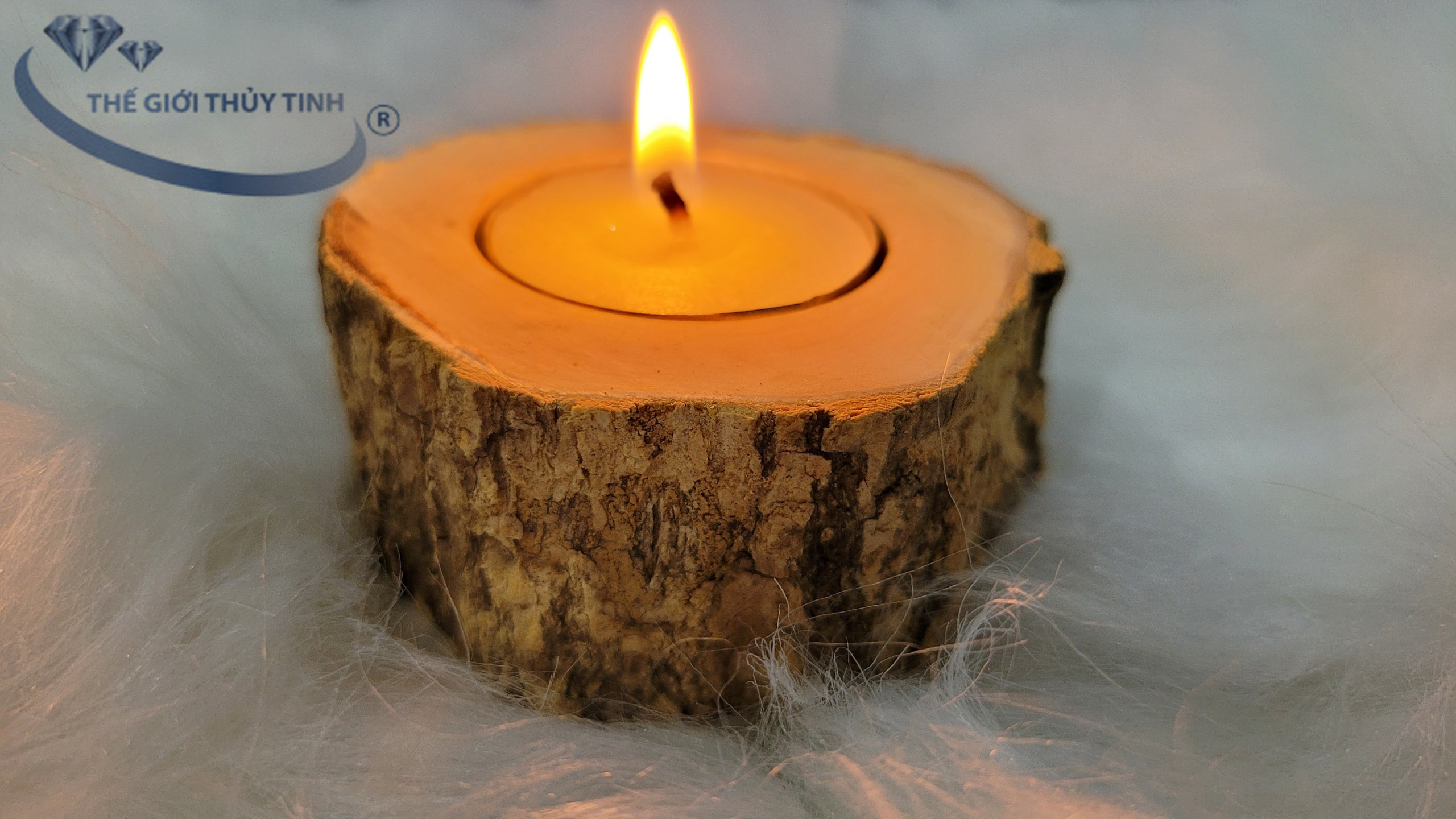 CHÂN ĐẾ GỖ ĐỰNG NẾN TEALIGHT  - GỖ THIÊN NHIÊN