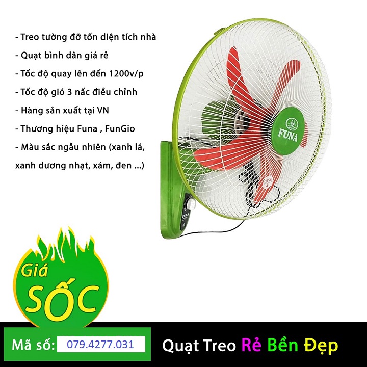 Quạt treo tường Funa siêu mát