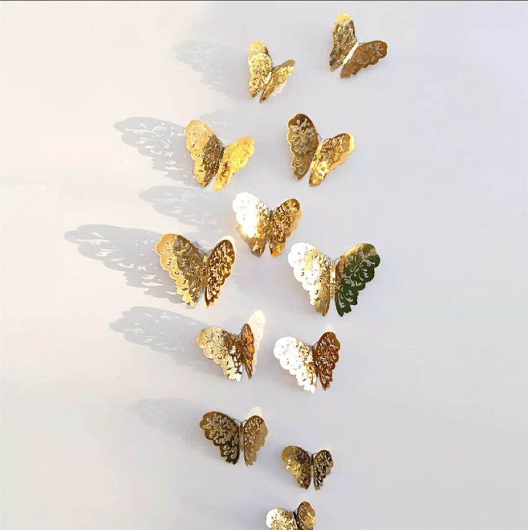 Set 12 Bướm Dán Tường Trang Trí 3D.