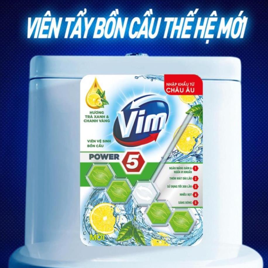 Viên Tẩy Bồn Cầu Vim Power 5 Sạch Khuẩn Thơm Mát (55g/Viên/Vĩ)