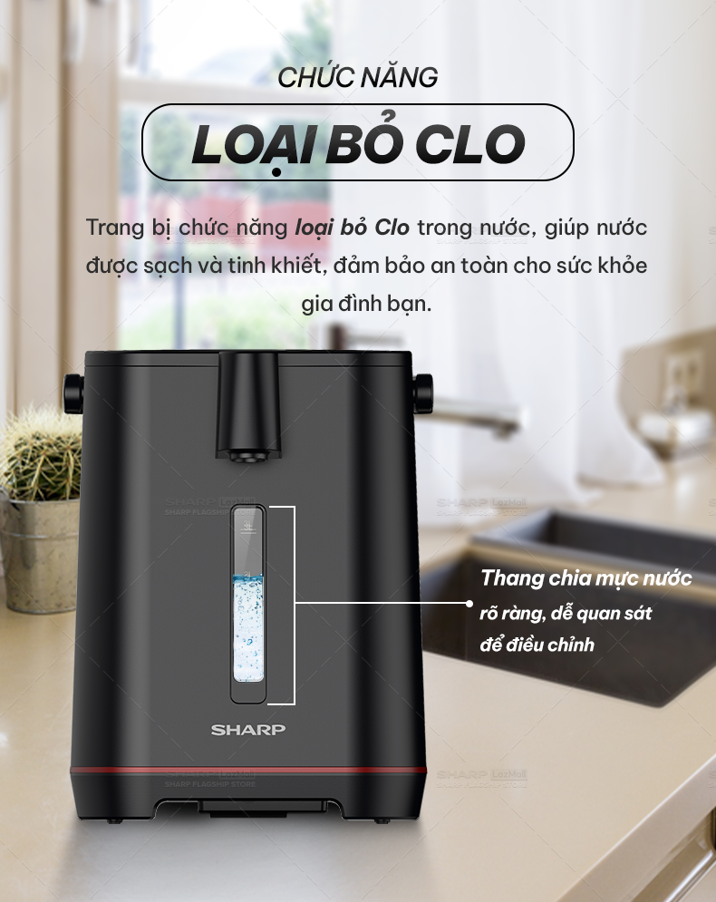 Bình Thủy  Điện Sharp KP-40EBV-ST/WH/BK Dung Tích 4L [HÀNG CHÍNH HÃNG BẢO HÀNH 12 tháng]