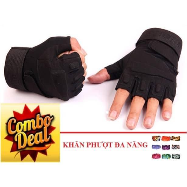 Combo gang tay cụt  ngón khăn đa năng