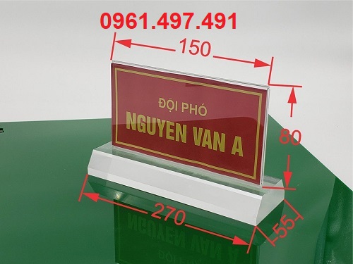 Biển chức danh mica quân đội