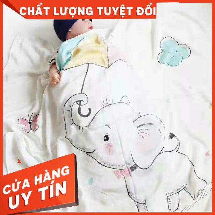 Khăn Lụa Aden Đa Năng Sợi Tre 1.1mx1.2m / Khăn tắm bé