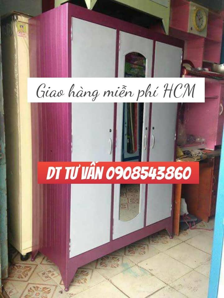 Tủ sắt quần áo 3 cánh