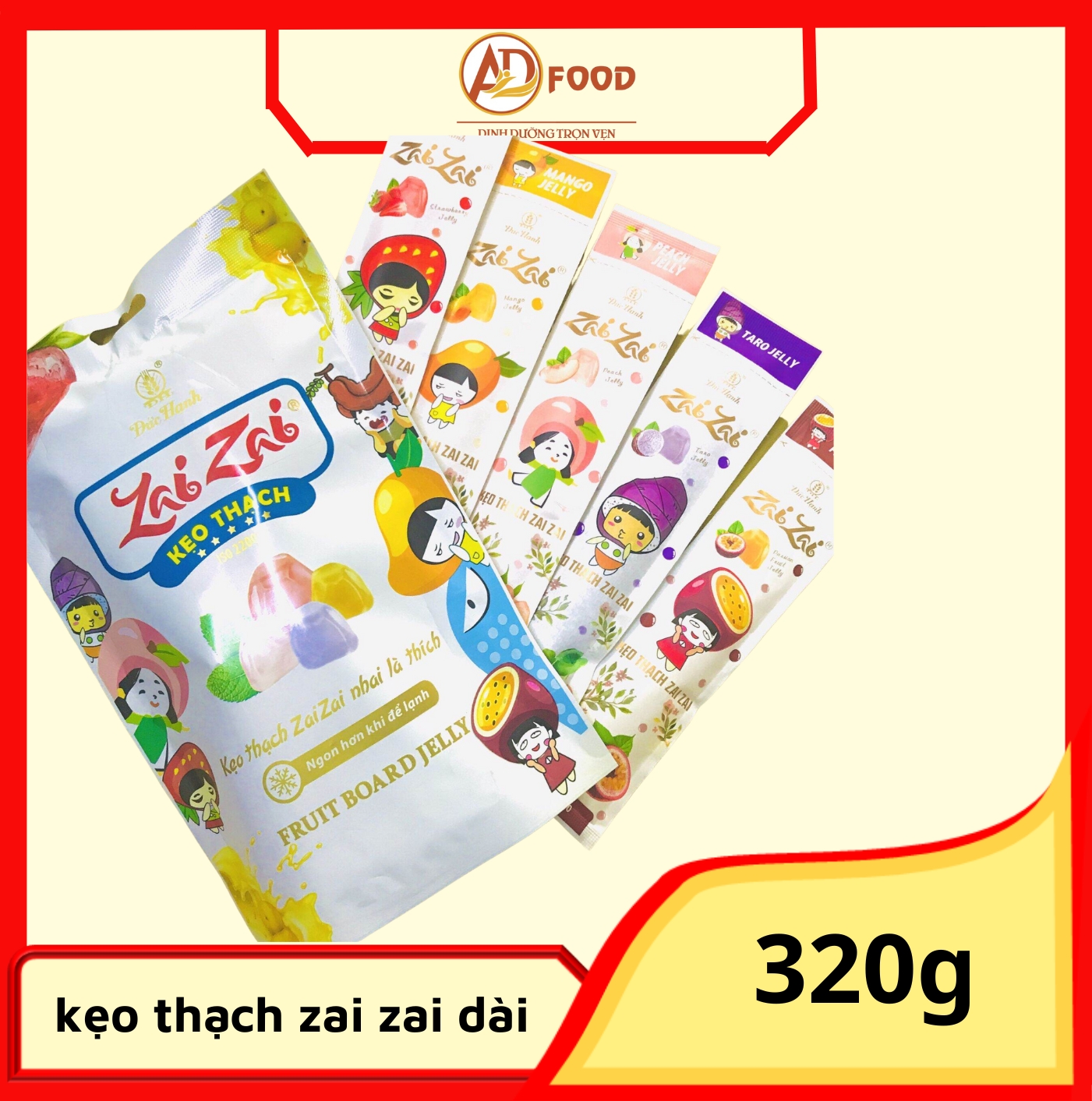 Kẹo thạch zai zai dài 320gr siêu ngon