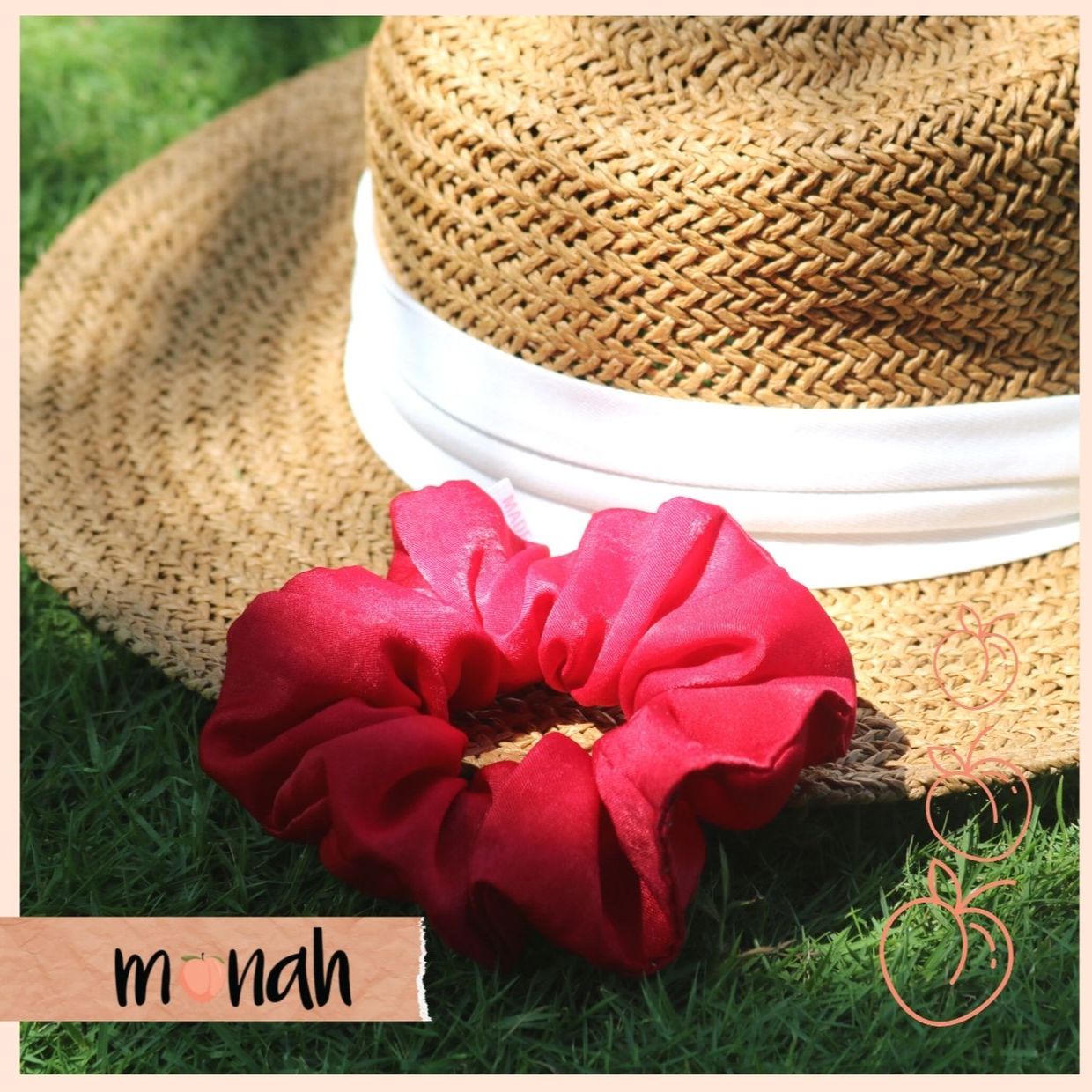 [HCM]Dây buộc tóc cột tóc scrunchie phi lụa đỏ sang trọng