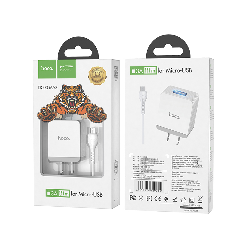 Bộ Sạc Nhanh Lanex Lck - 01am 1 Cổng Usb Micro 3.0a Dài 1.0m