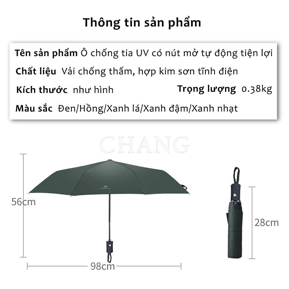 Ô Dù Che Mưa Đi Nắng Cao Cấp Gấp Gọn Chống Tia UV Chất Liệu Vải Dù Chống Nhăn, Ô Dù Chống Tia UV Gấp Gọn Mini Đi Che Mưa Che Nắng Ngoài Trời Cầm Tay NX-11