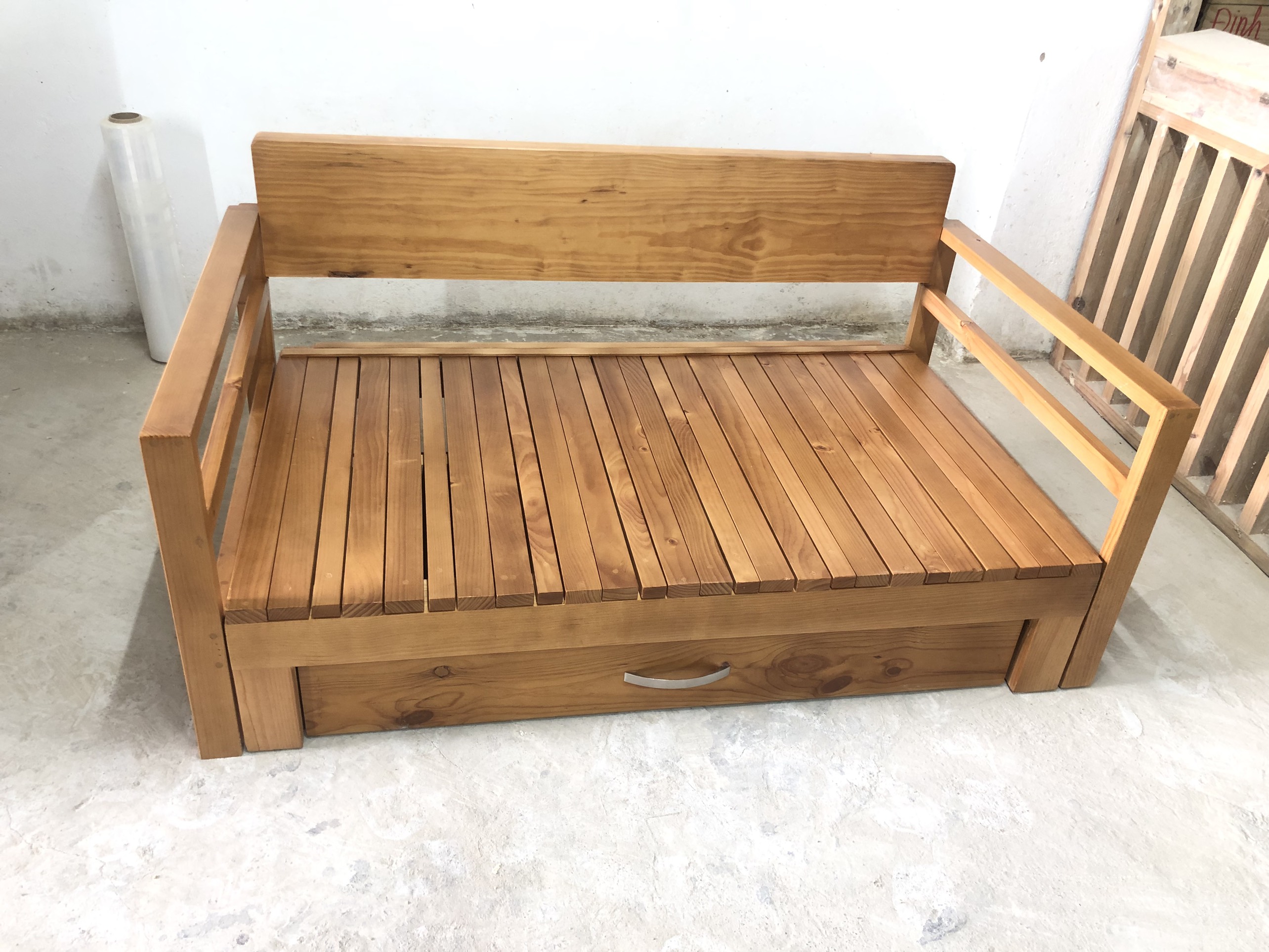 GHÊ SOFA GIƯỜNG GỖ TỰ NHIÊN 1MX2M