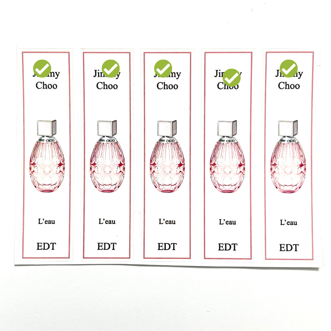 Combo 10 PCs Jimmy Choo perfume bottle sticker for full range refills