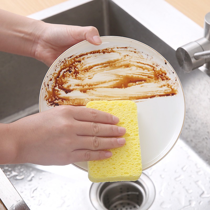 Miếng bọt biển rửa chén màu vàng,bọt biển rửa bát cọ rửa chén dĩa