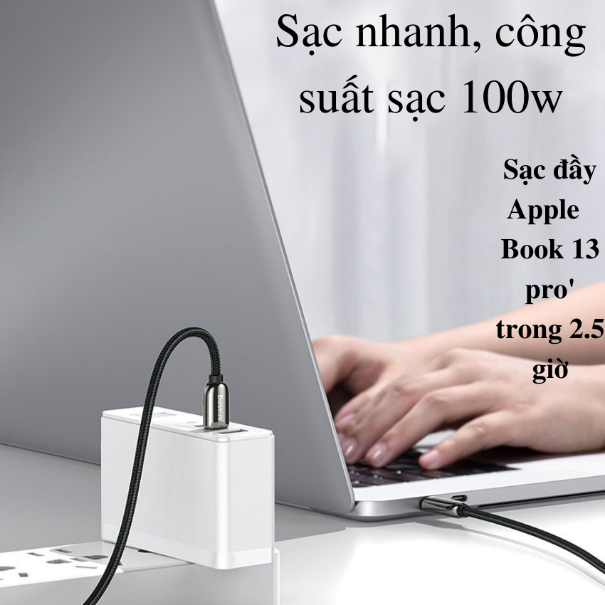 Cáp sạc nhanh Baseus Display Fast Charging Data Cable Type-C to Type-C 100W - CATSK