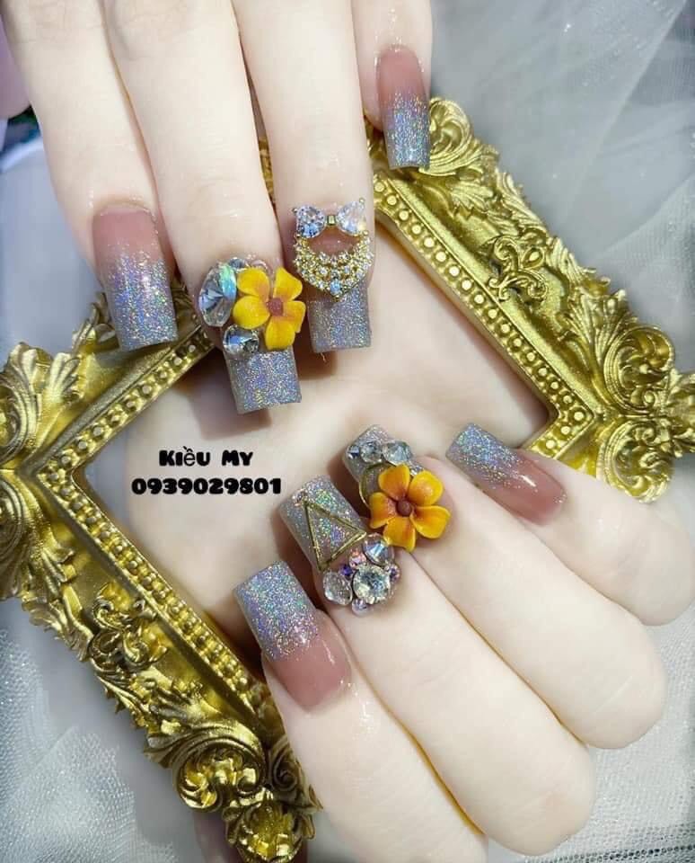 [HCM]Hoa Sứ 5 cánh - Hoa bột đính móng 9HB