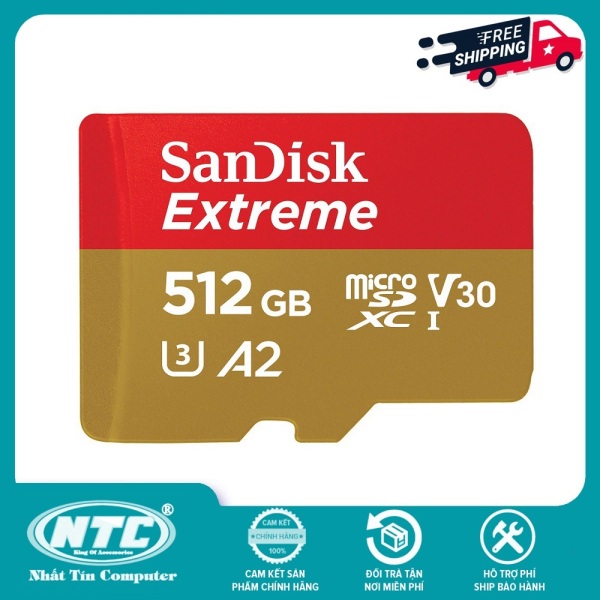 Thẻ Nhớ MicroSDXC SanDisk Extreme 512GB V30 U3 4K A2 R160MB/s W90MB/s (Vàng) - No Adapter - Nhất Tín Computer