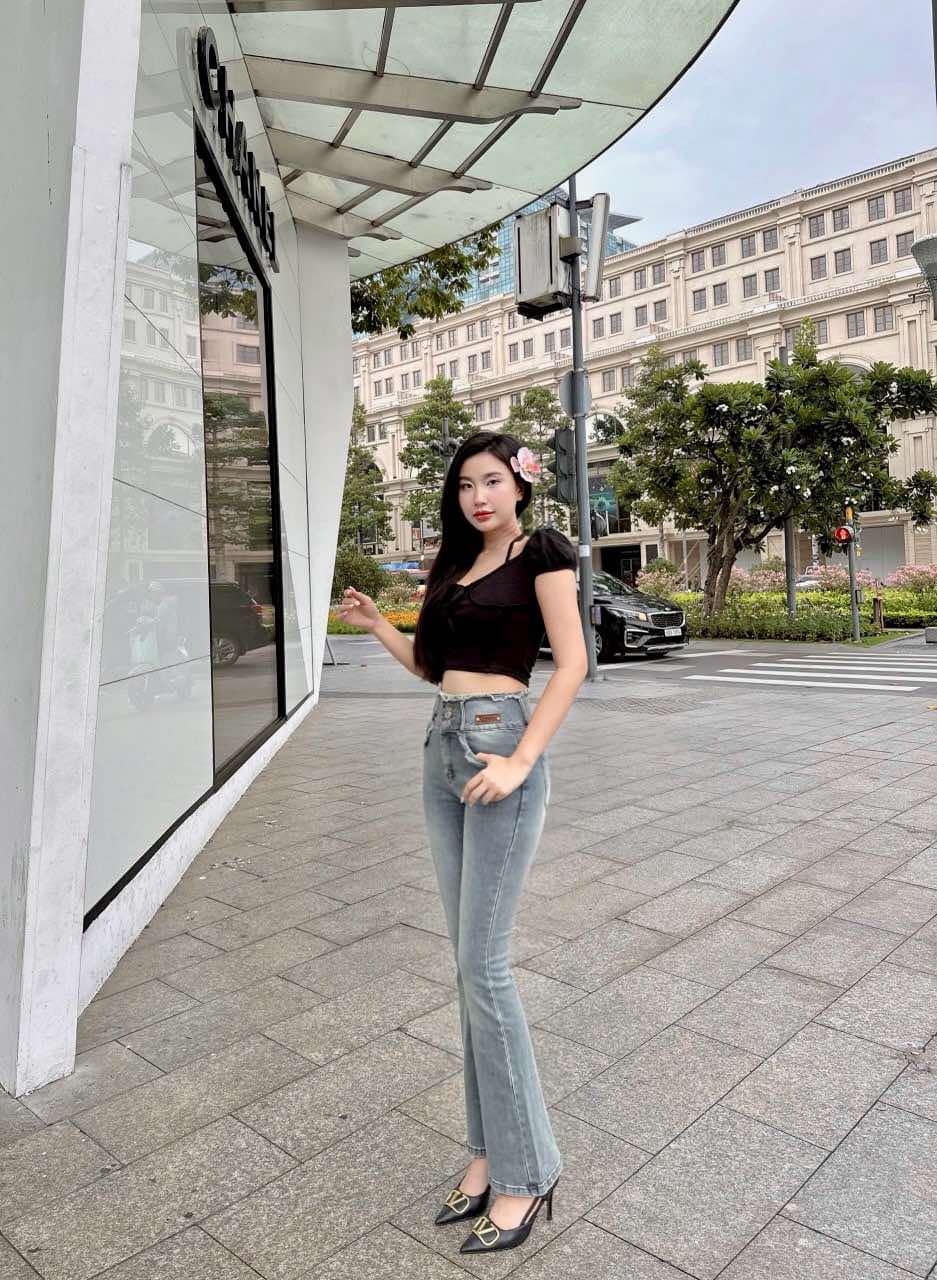 [HCM]Quần Jeans Nữ Ống Loe Dài Thời Trang
