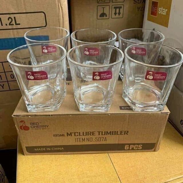BỘ 6 CỐC THUỶ TINH VÁT 5 CẠNH CAO CẤP