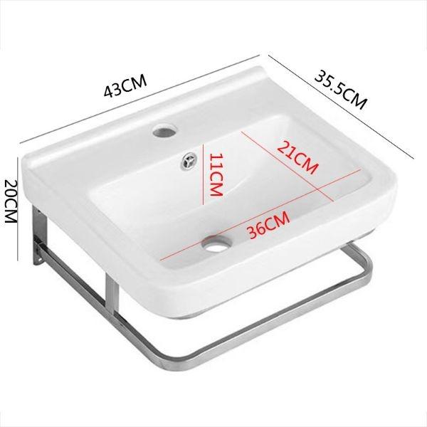 Chậu lavabo treo tường chân inox