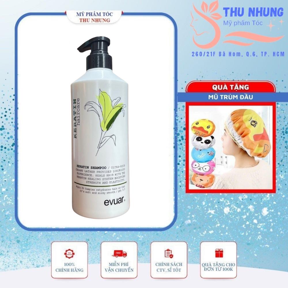 [+Tặng mũ trùm][HCM]Dầu gội cao cấp cực mềm mượt tóc Keratin Evuar  Diffia Shampoo 758ml