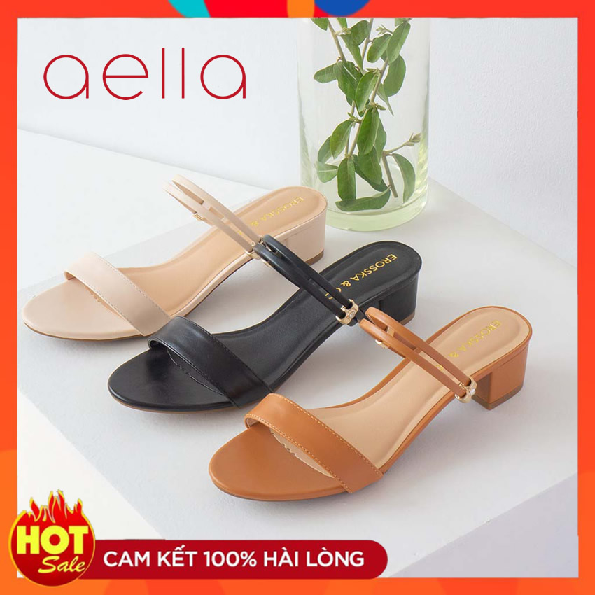 [HCM]Giày sandal nữ cao gót 3cm AELLA200 GB gót vuông đính khuyên trang trí - Giày dép nữ thời trang 2020