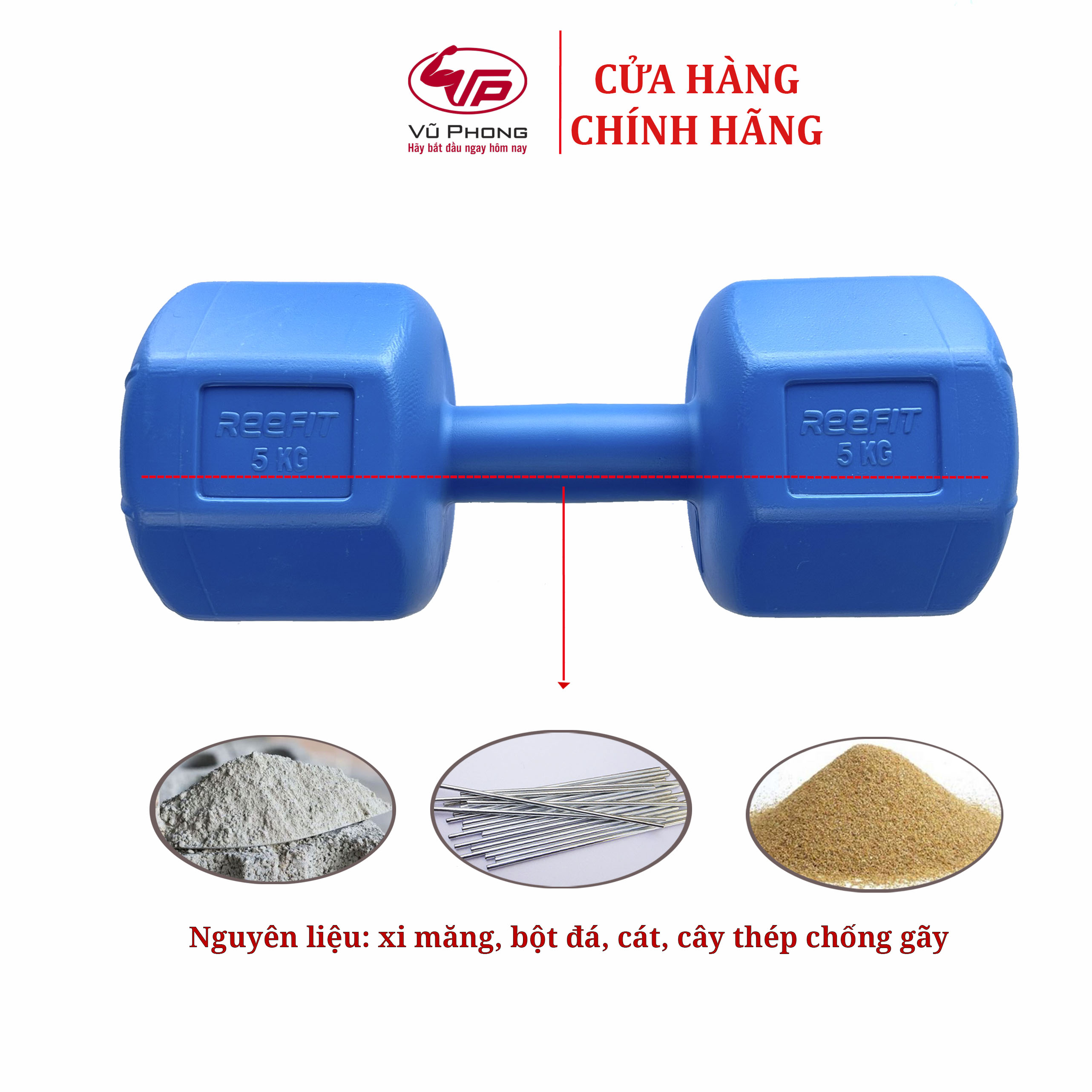 Bộ 2 Tạ Nhựa Bát Giác 5KG (Đã Có Ruột) (gồm 2 tạ 5kg, tổng 10kg)