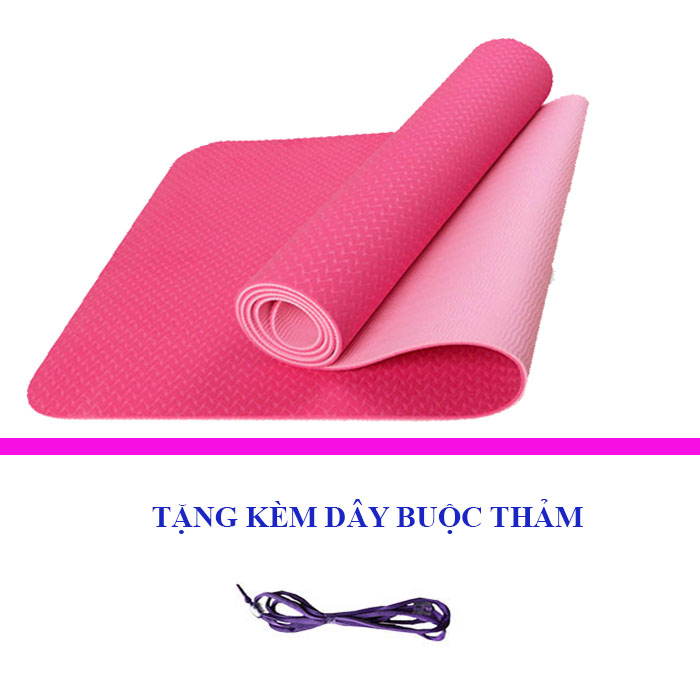 Thảm Tập Yoga TPE 6mm 2 lớp Chống Trơn Trượt Chính Hãng Đại Nam Sport + Kèm Dây Buộc Thảm Cao Cấp