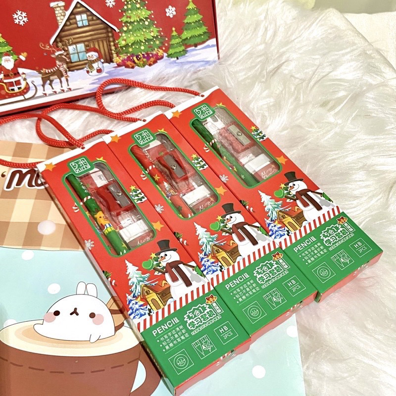 [ QUÀ TẶNG] BỘ ĐỒ DÙNG HỌC TẬP NOEL 5 MÓN DỄ THƯƠNG
