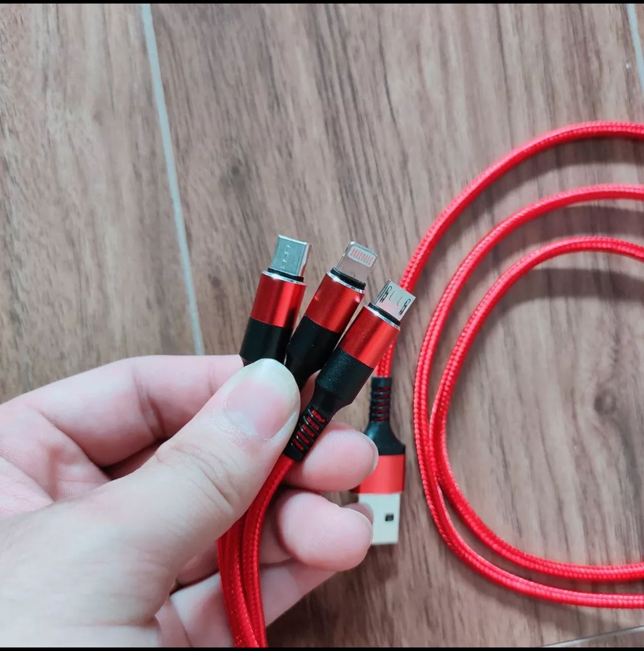 Dây Cáp Sạc đa năng 3 trong 1 hỗ trợ 3 Đầu Lightning - Micro USB - Type C, cáp sạc iphone, cáp sạc Android data cable