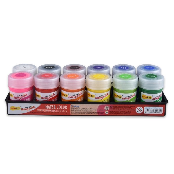[12 Colors/Set] Bộ Dụng Cụ Vẽ Màu Nước Solid Watercolor Paint , Painting Water- Soluble Children's Solid Powder Paint Set, Children's Paint 12 màu x 15ml