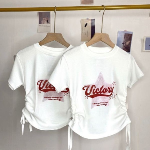 Áo thun nữ babytee áo croptop rút dây victory cá tính hottrend