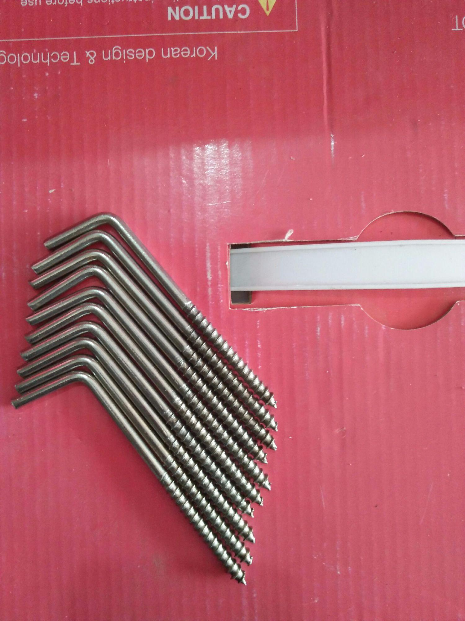 Combo 10 mắc màn (móc màn)  chữ L không gỉ 6,8,10 (đinh vít móc chữ L inox, treo đồ)