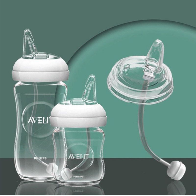 Núm mỏ vịt kèm ống hút cho bình sữa Avent cổ rộng
