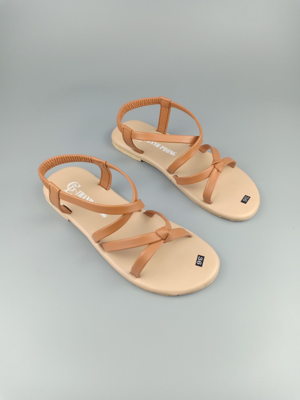 GIÀY SANDAL NỮ ĐẾ BỆT QUAI THUN 1 NÚT THẮT