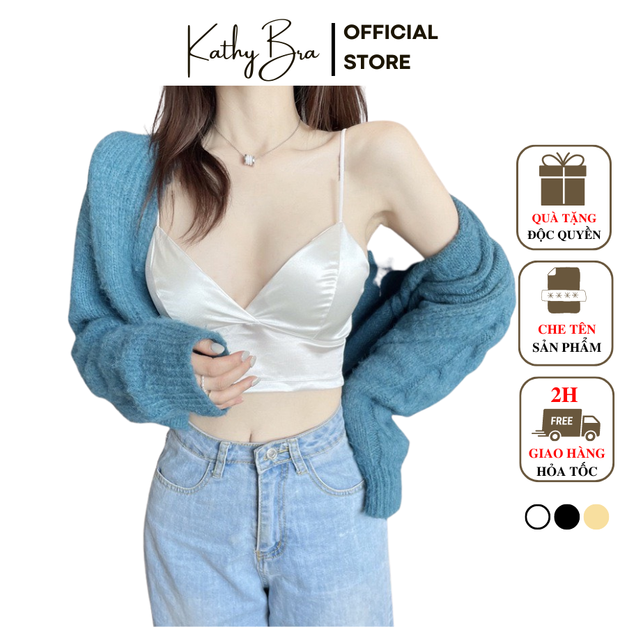 A09 Áo Bra Phi Lụa Áo Lót Nữ Có Mút Ngực Hàng Quảng Châu