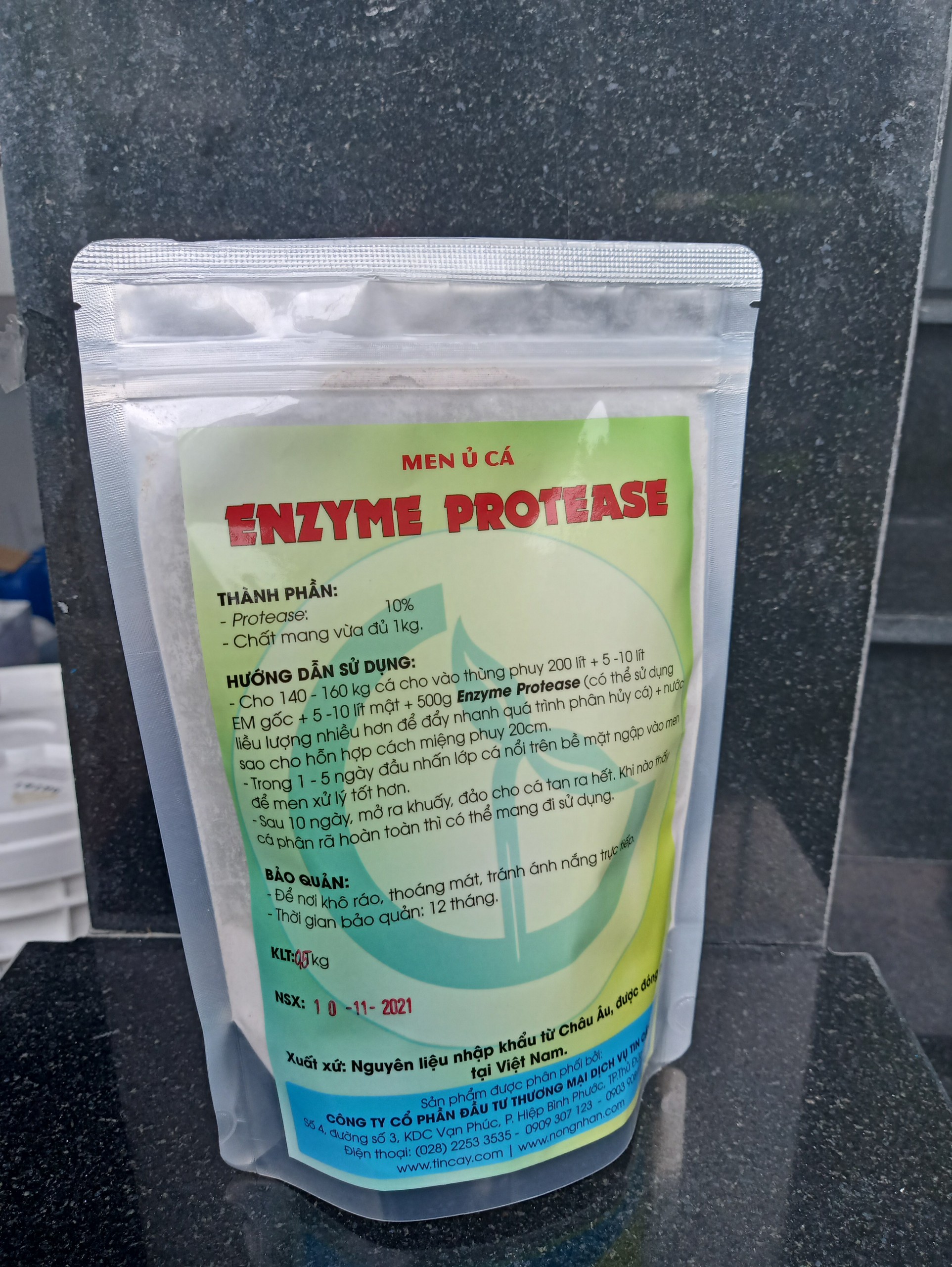 Men Ủ Phân Cá Protease - Giảm Mùi Hôi Khi Ủ Cá (Gói 500g)