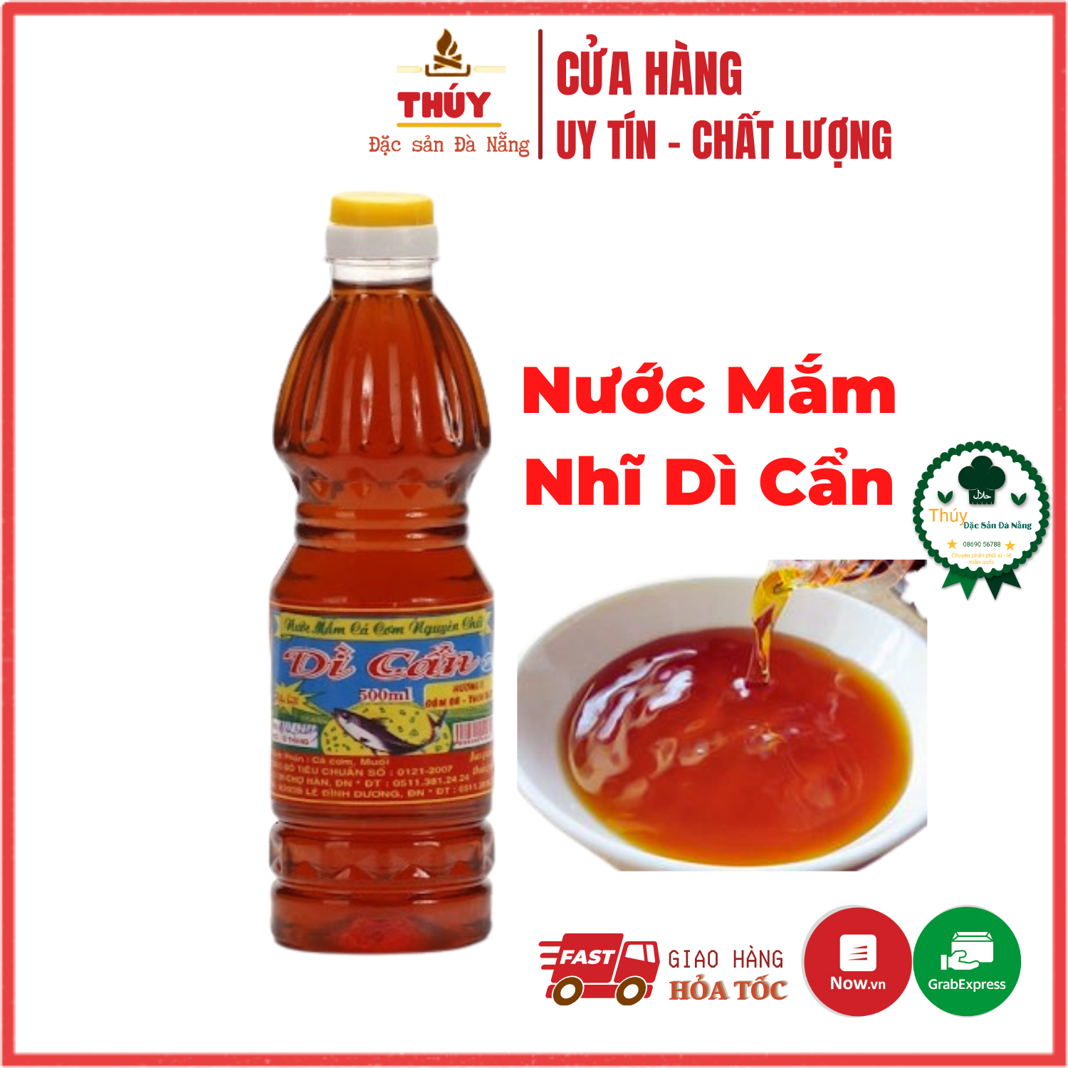 1Lit Nước Mắm Dì Cẩn- Nước Mắm Cá Cơm Dì Cẩn Đặc Biệt